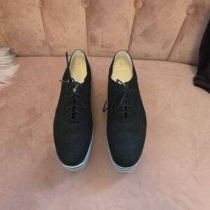 Nine West Black Platform Oxford Shoes